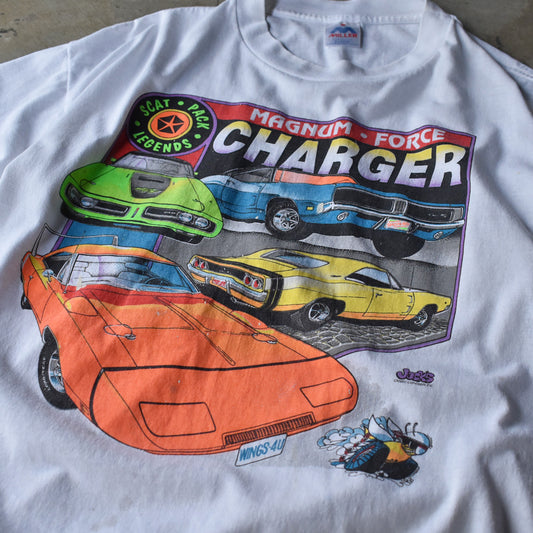 90’s “MAGNUM・FORCE CHARGER” クラシックカー プリント Tシャツ USA製 230612