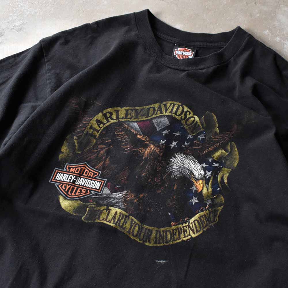 Harley Davidson “MARION, INDIANA” イーグル 両面プリント Tシャツ USA製 240928