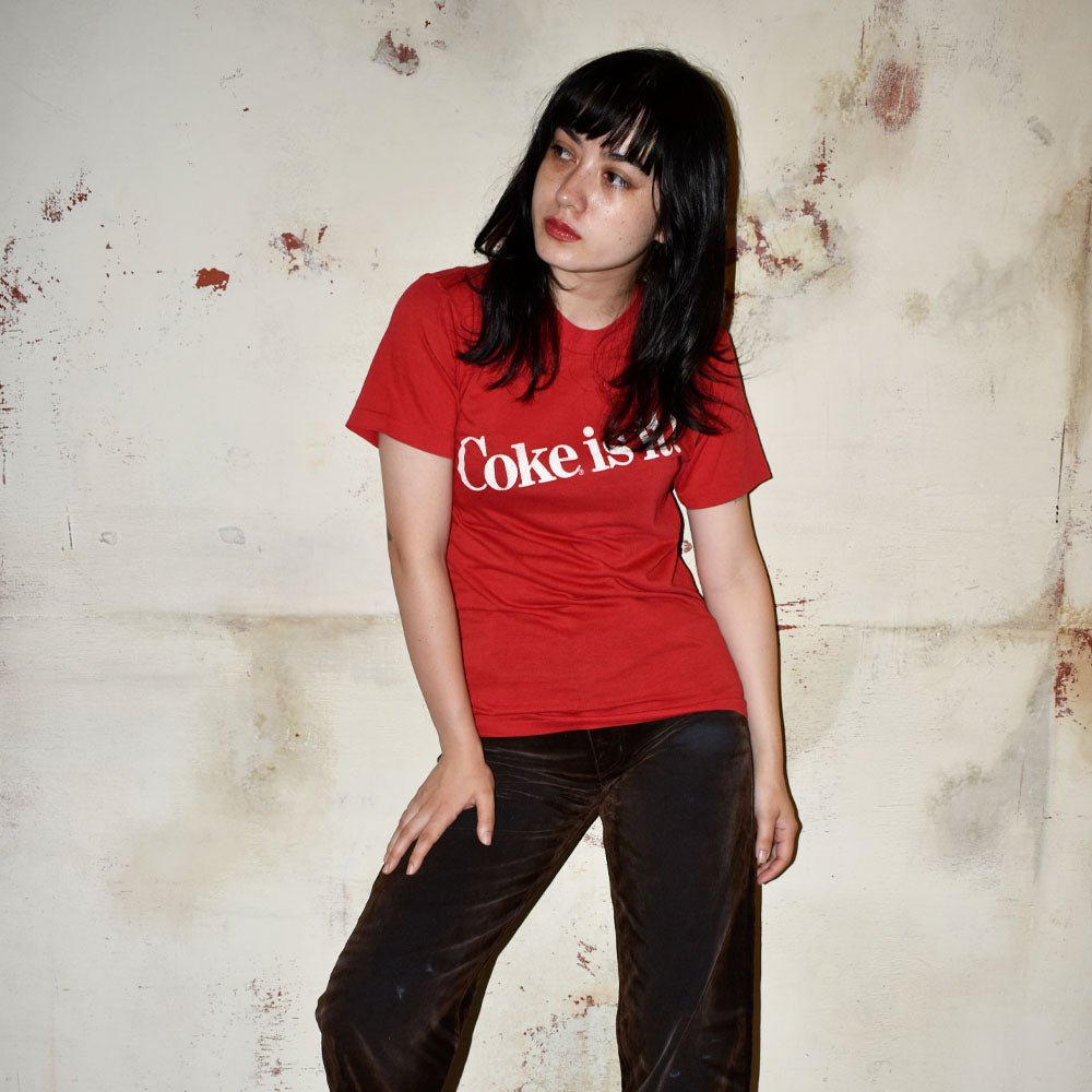 コカ・コーラ Coke is it! プロモTシャツ 80年代 レッド USA製 ヴィンテージ