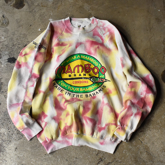 90’s “Mamboo Brand Condoms” タイダイ ジョーク スウェット USA製 231201H