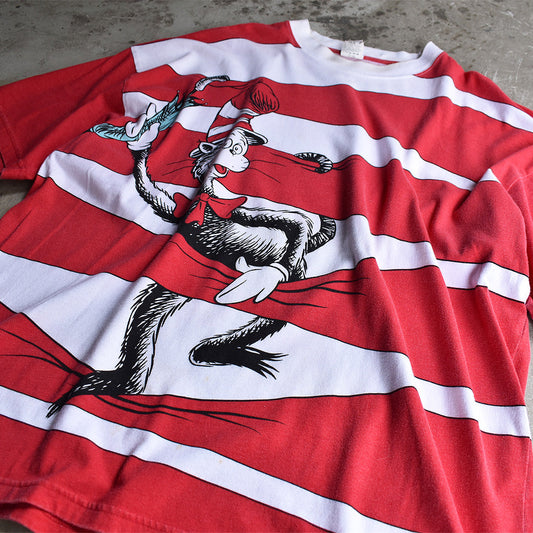 Y2K Dr. Seuss/ドクター・スース ”The Cat in the Hat” AOP Tシャツ USA製 230803