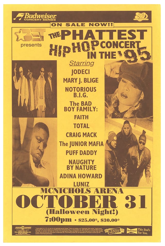 90's BET "The Phattest Hip Hop Tour In The '95" Notorious B.I.G. ラップ ロックT USA製 260728H