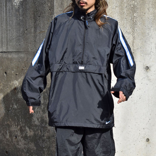 Y2K NIKE 裏地付き ハーフジップ ナイロンプルオーバー 240331H