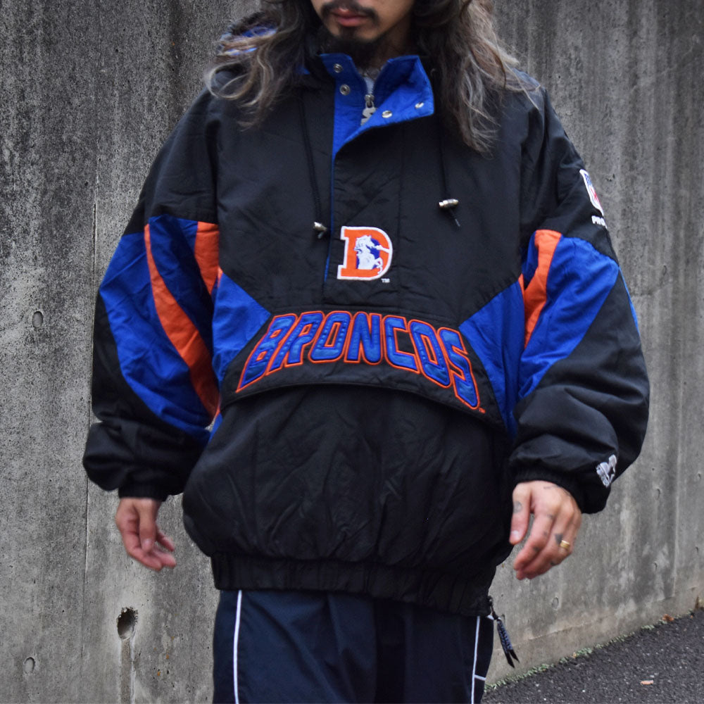 90’s STARTER ”NFL Denver Broncos” 中綿入り フード ナイロンプルオーバー　231211