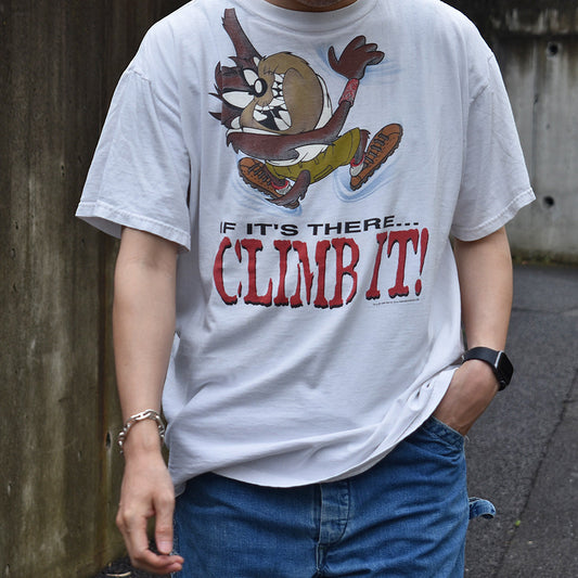 90’s Looney Tunes/ルーニー・テューンズ “CLIMB IT!” TAZ プリント Tシャツ 230610