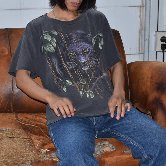 90's “Leopard” 黒豹 アニマルプリントTシャツ USA製 230903