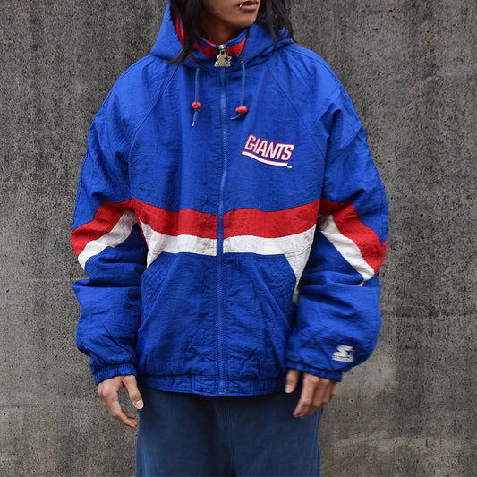 90’s STARTER “NFL New York Giants” 中綿入り フード ナイロンジャケット 231209