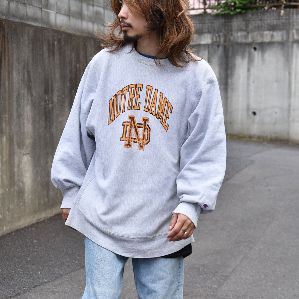 90's　Champion/チャンピオン “NOTRE DAME” RWスウェット　USA製　230526