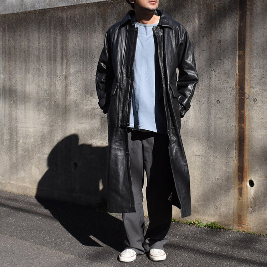 90-00’s Jim Lane LEATHERS ライナー付き 本革 レザーロングコート 250122