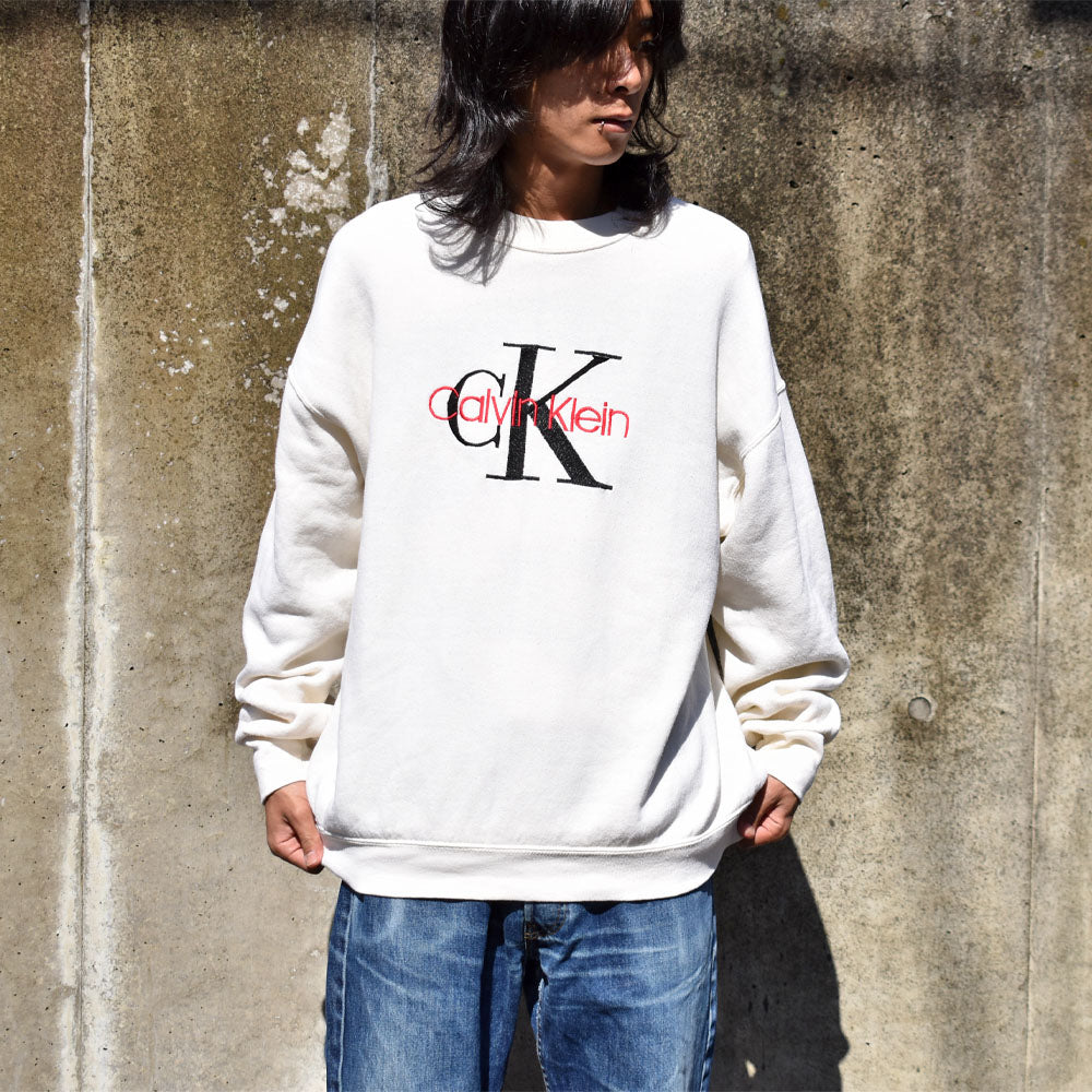 90s USA製 Calvin Klein Jeans logo ckスウェット - トップス