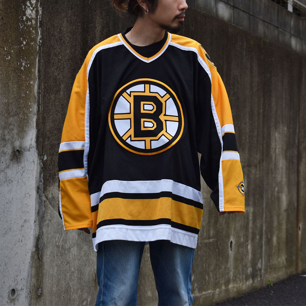 90's　NHL Boston Bruins/ボストン・ブルーインズ CCM ホッケーシャツ　230609