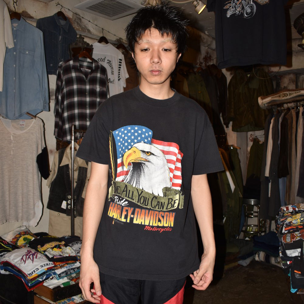 90’s HARLEY-DAVIDSON “BE ALL YOU CAN BE” イーグル ハーレーT USA製 260619H