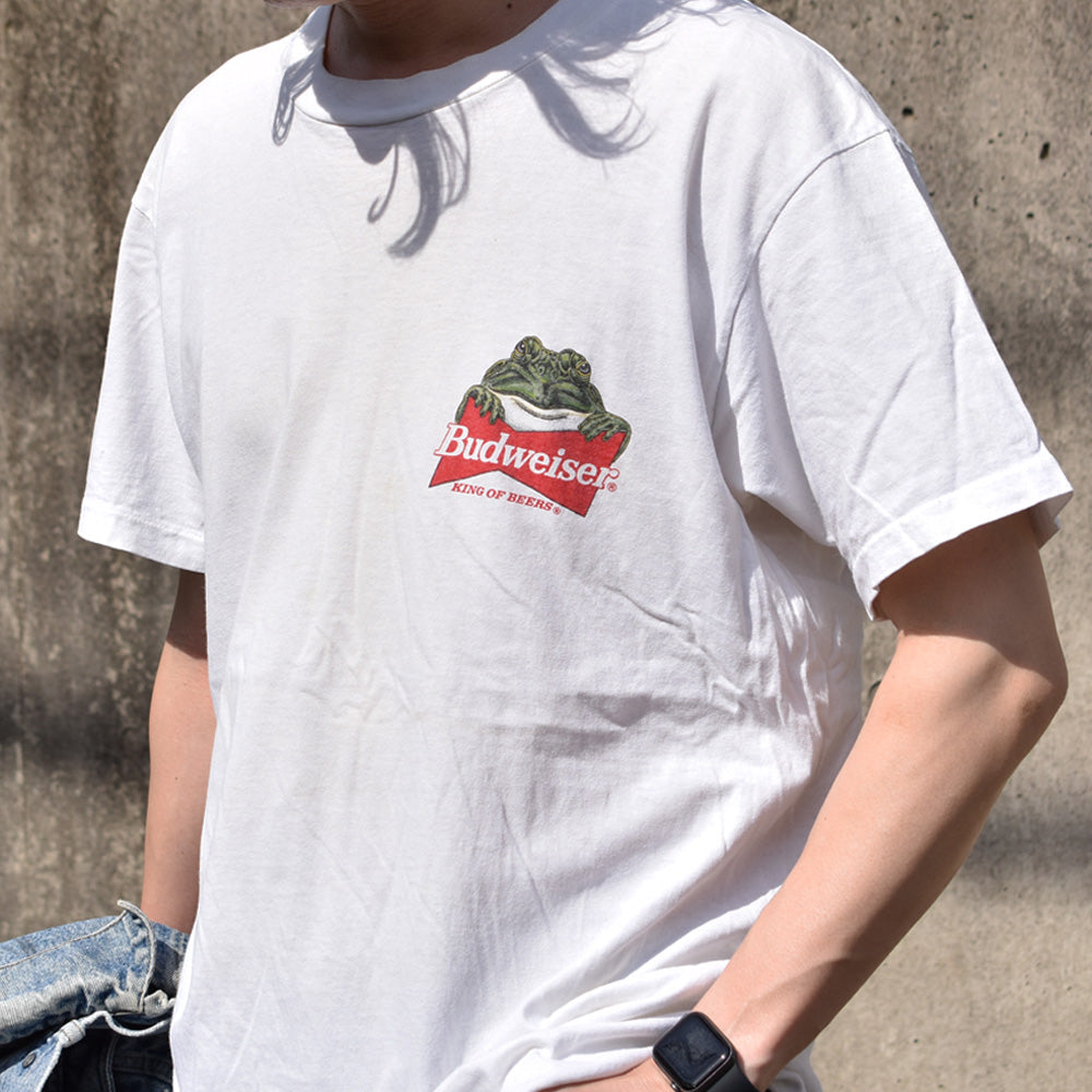 90's anvil “Budweiser / JUMP ON A BUD” カエル ビール 企業 Tシャツ USA製 240419