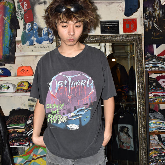 90’s Obituary 1st "Slowly We Rot" デスメタル ロックTシャツ  251114H