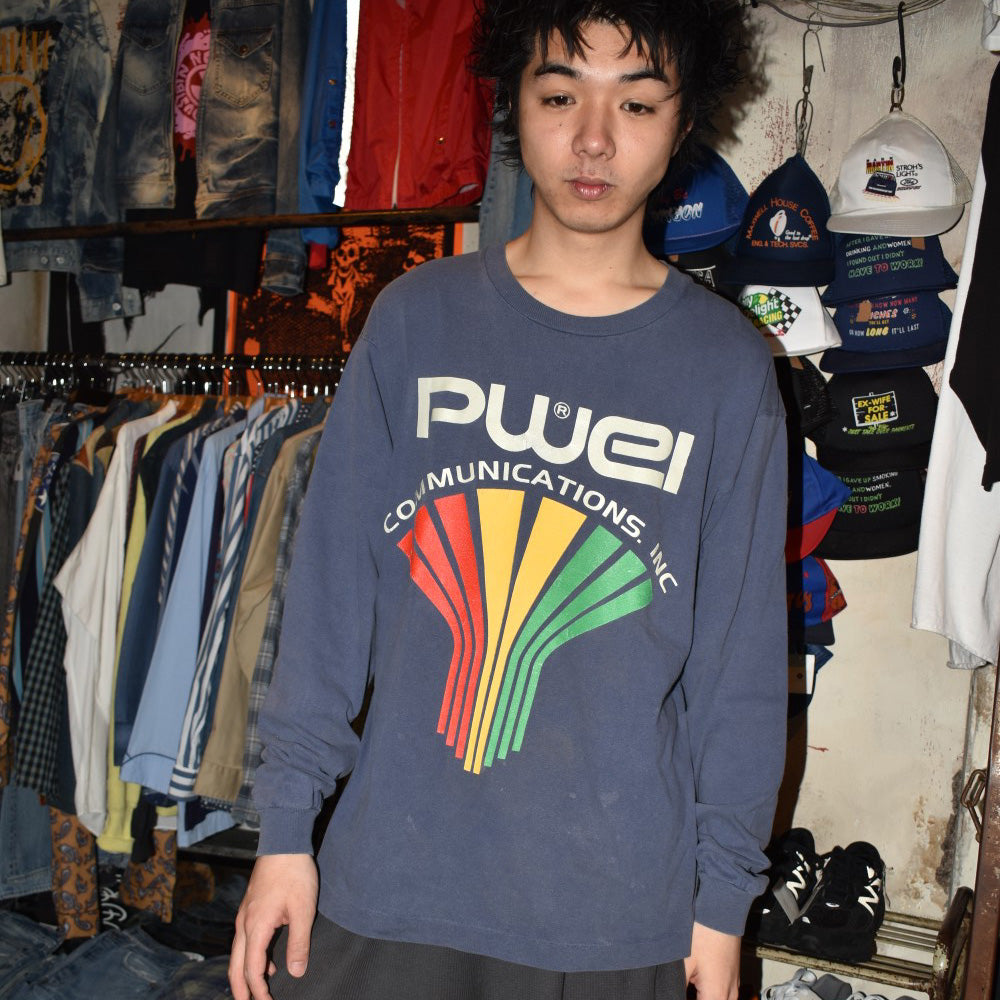 90’s PWEI "Communications Inc." ロングスリーブ ロックTシャツ 260602HYY