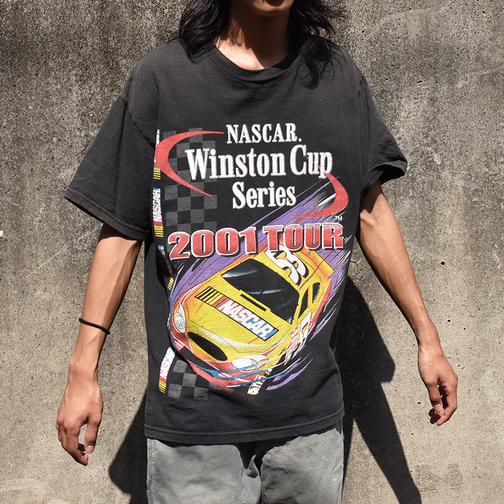 Y2K　NASCAR “2001 TOUR” 両面プリント レーシング Tシャツ 　230517