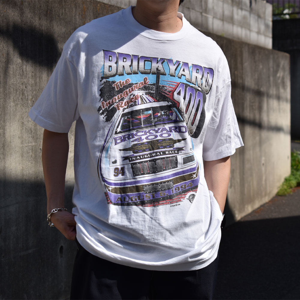 90’s　“Brickyard 400” ラメプリント レーシング Tシャツ　USA製　230506