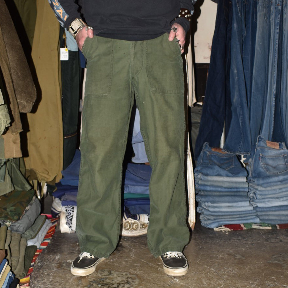 50s US ARMY OG-107 ベイカーパンツ 初期型　実物 50's U.S. ARMY OG-107 Utility Pants 初期 ベイカーパンツ 260220H