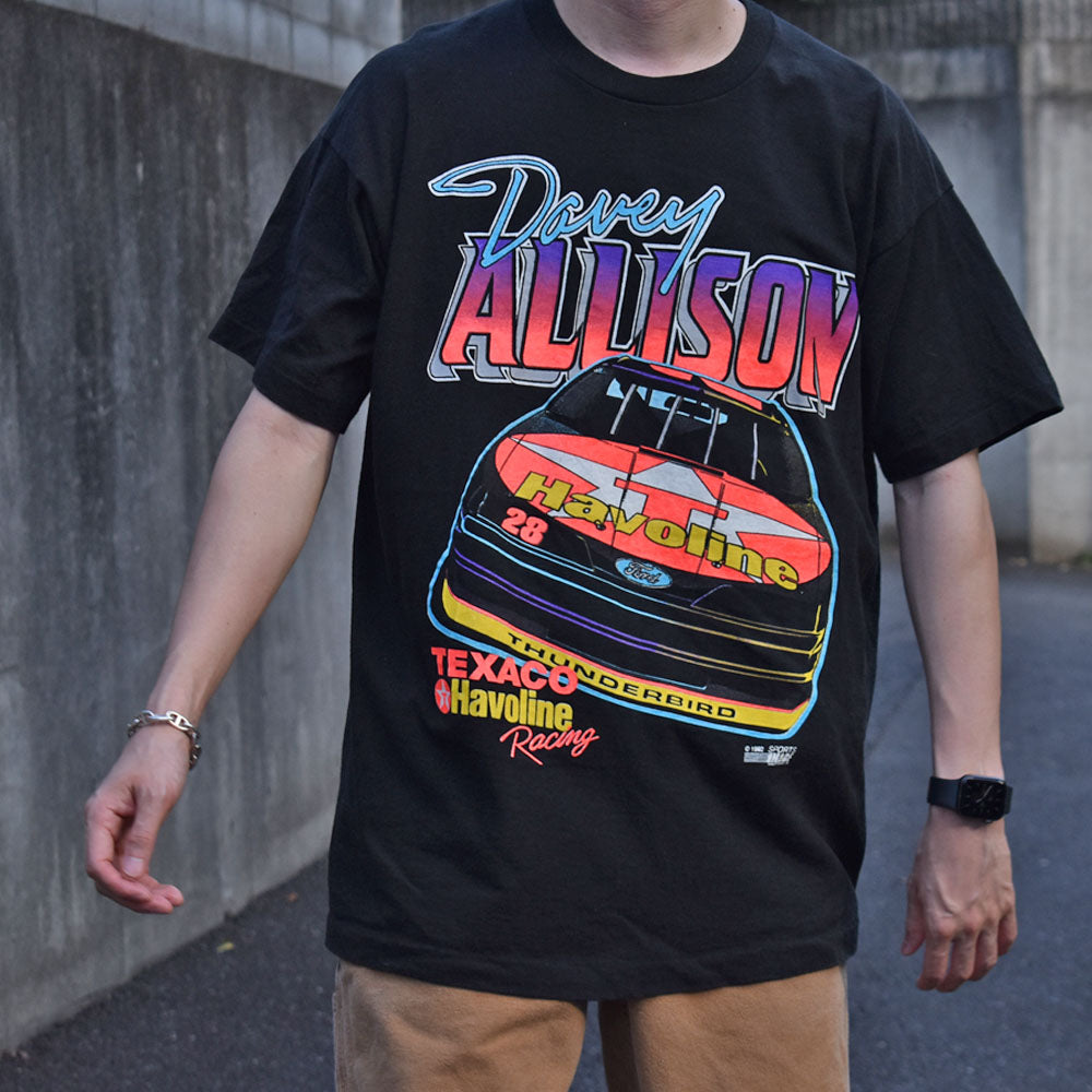 90's　デッドストック！ NASCAR ”Davey Allison/デイビー・アリソン #28” レーシングTシャツ　USA製　230821