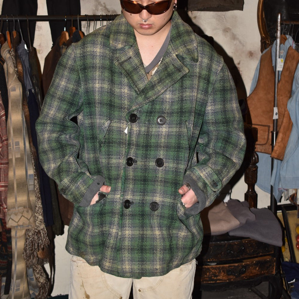 40's シャドーチェック ウール カーコート 260120H