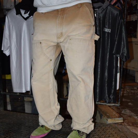 90's Carhartt "鬼フェード" ダブルニー ダックペインターパンツ USA製 2600515