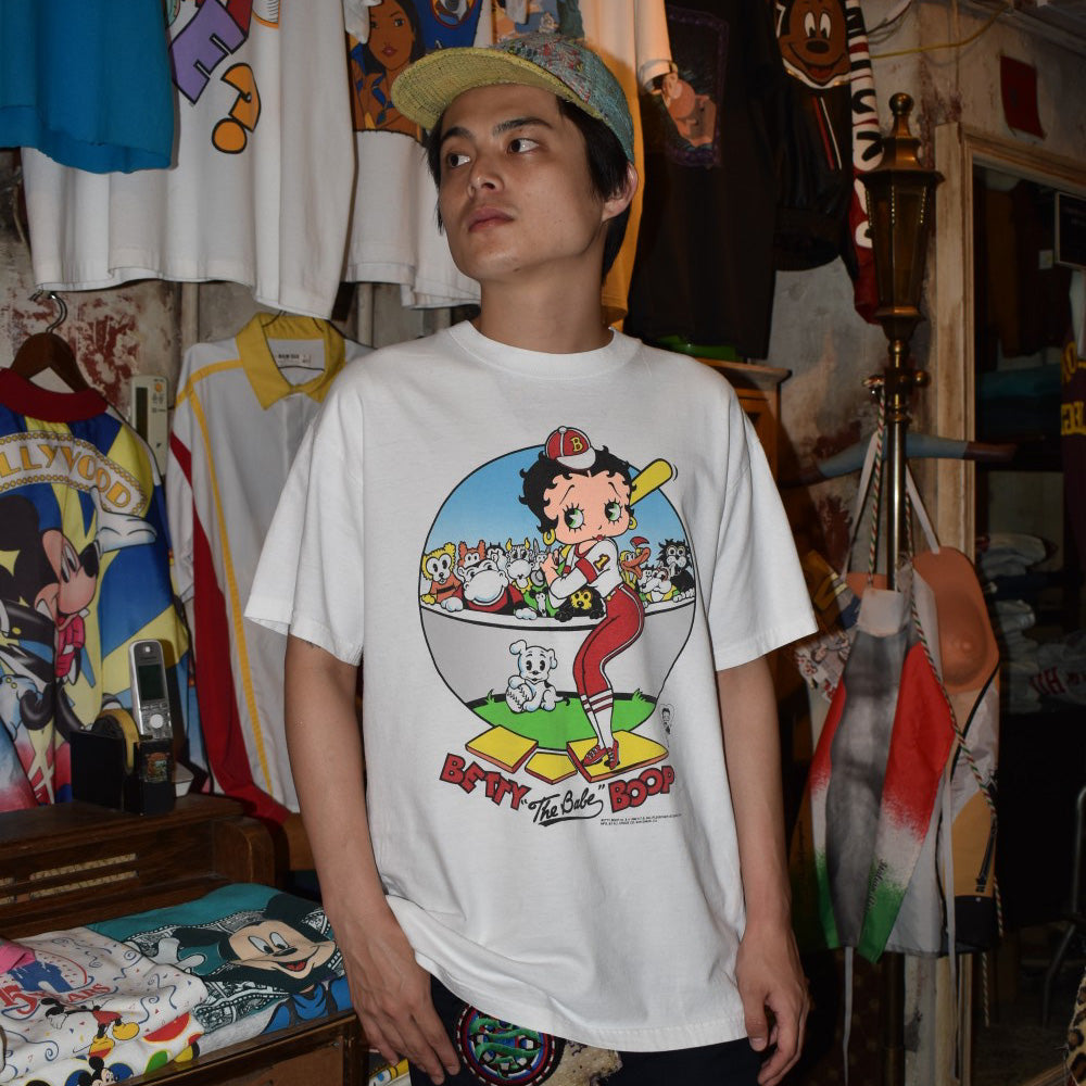 90's BETTY BOOP "The Babe" ベースボール キャラT USA製 260814H