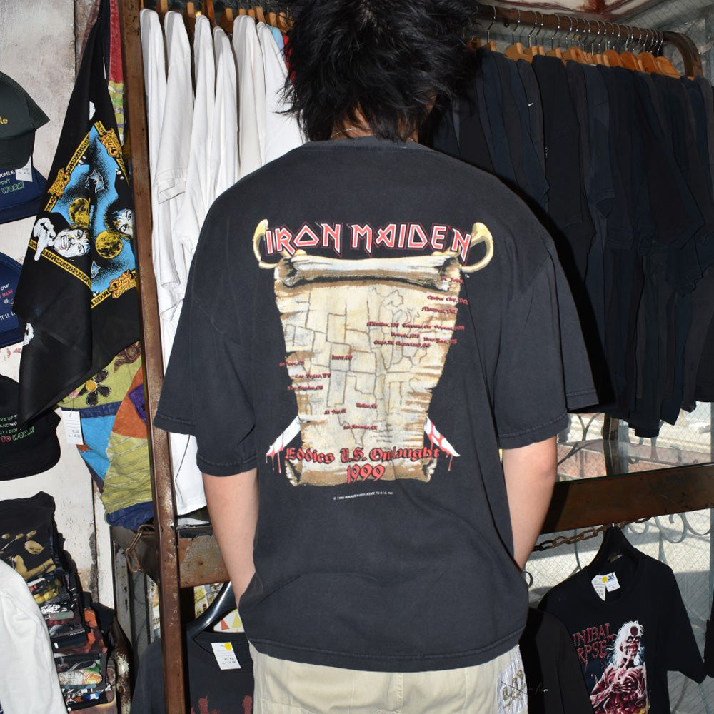 90's IRON MAIDEN "The Trooper" Eddie's U.S. Onslaught 1999 ヘヴィメタル ロックT 260804H