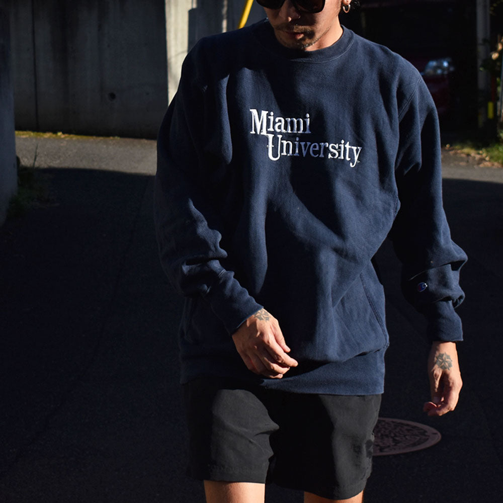 90's　Champion/チャンピオン  “Miami University” RWスウェット　230908