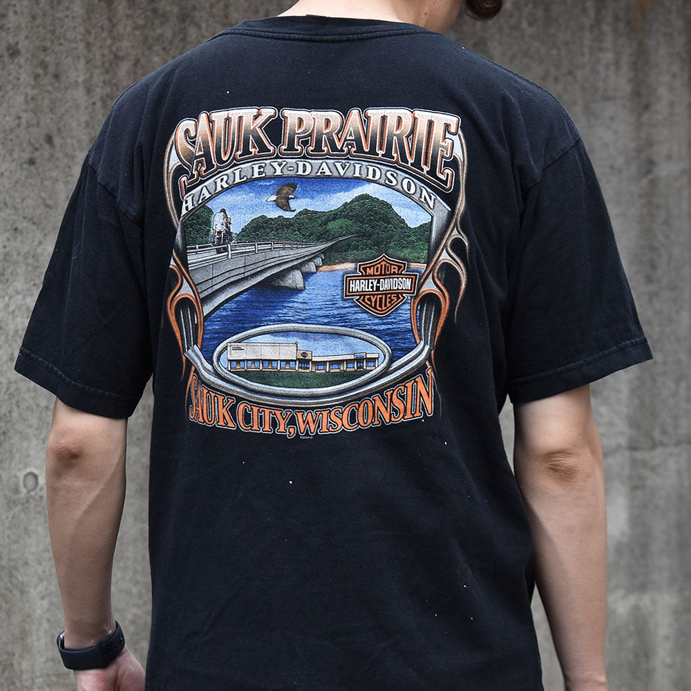 Y2K　Harley-Davidson/ハーレー・ダビッドソン スカル 両面プリント Tシャツ　230829