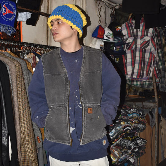 Y2K Carhartt ダックベスト ボアライナー フェードブラック 260303H