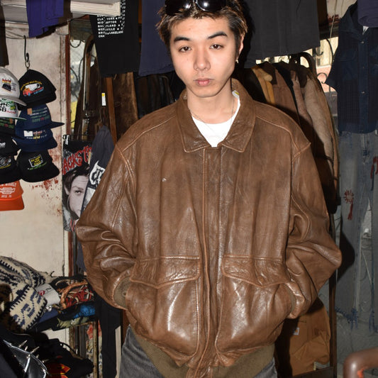80's Aeropostale A-2 Type レザー フライトジャケット 260210H