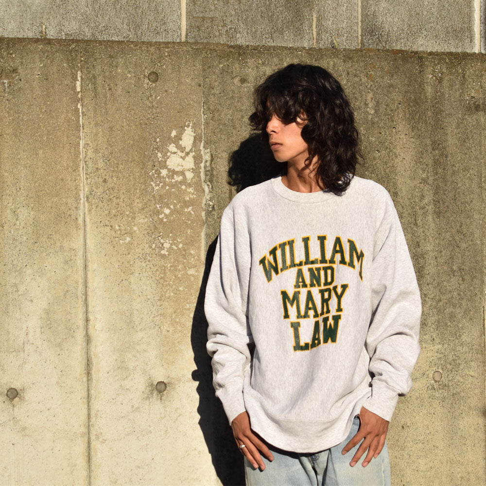 WILLIAM AND MARY LAW 4段プリント リバースタイプ スウェット 90年代 グレー USA製 ヴィンテージ