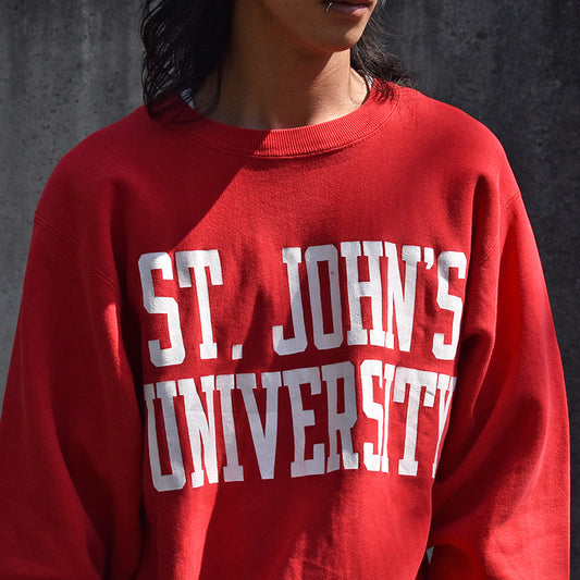 90's　Champion/チャンピオン “ST. JOHN'S UNIVERSITY” RWスウェット　USA製　230517