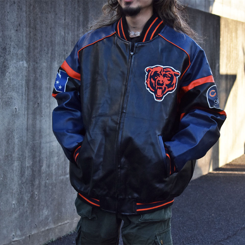 “NFL Chicago bears” レザー アワードジャケット 231224