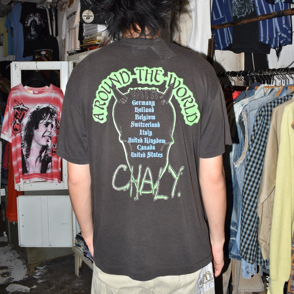 80's OVER KILL "AROUND THE WORLD WITH CHALY" スラッシュメタル ロックT 260804H