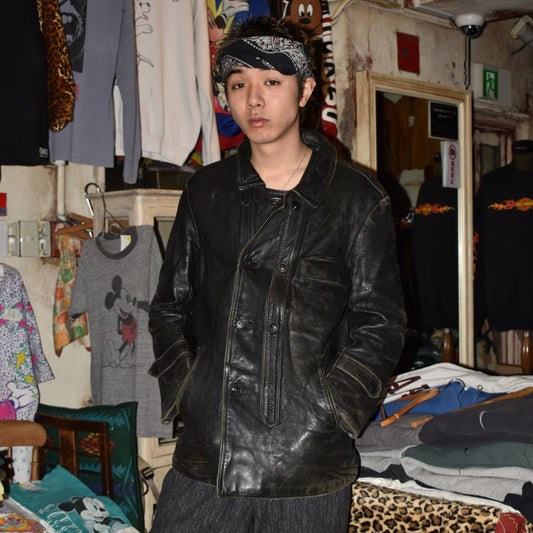 60's フランス製 "Le Corbusier" コルビジェ レザージャケット 260213H