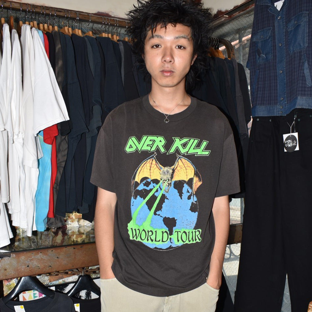 80's OVER KILL "AROUND THE WORLD WITH CHALY" スラッシュメタル ロックT 260804H