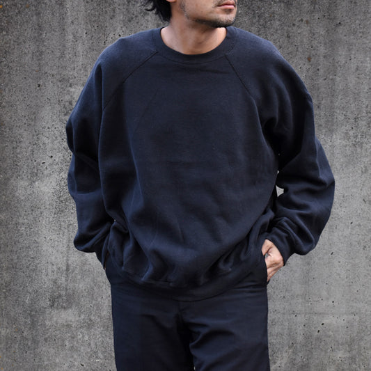90’s Tultex 無地ブラック 3XL！ ラグランスウェット 250205