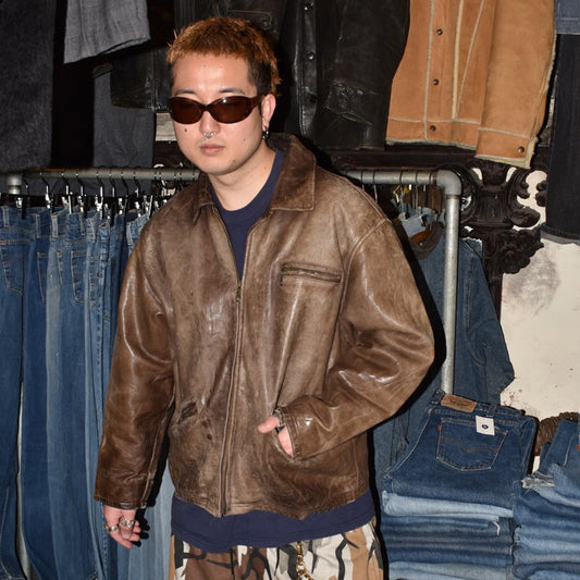 90’s 鬼フェード レザージャケット 260217H