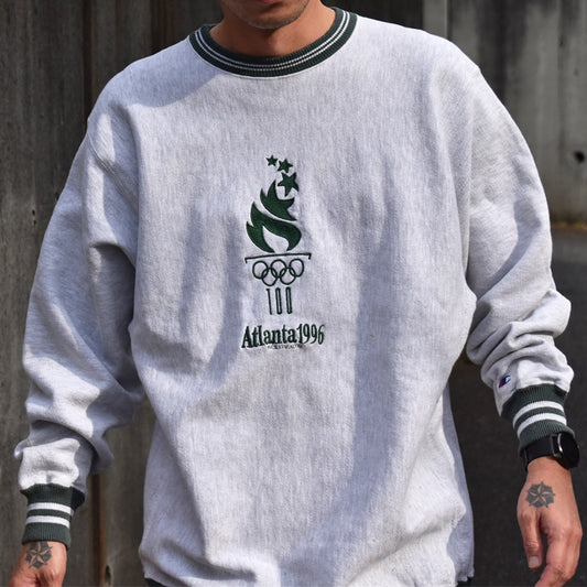 90's Champion/チャンピオン “Atianta1996” 配色リブ&刺繍 RWスウェット USA製 230527