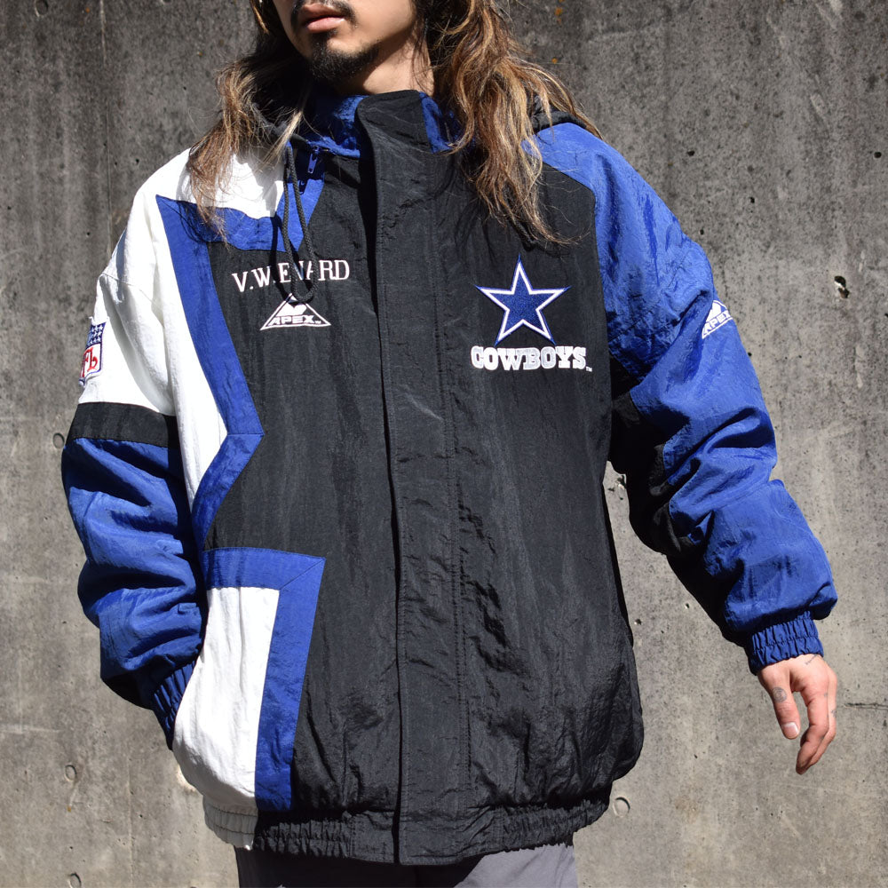 90-00s APEX PROLINE "NFL Dallas Cowboys" 中綿入り ナイロンジャケット 240228