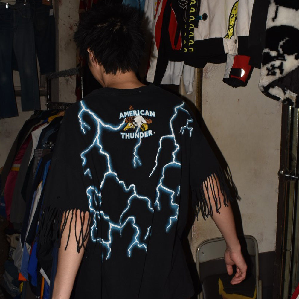 90's American Thunder インディアン フリンジTシャツ 260414H
