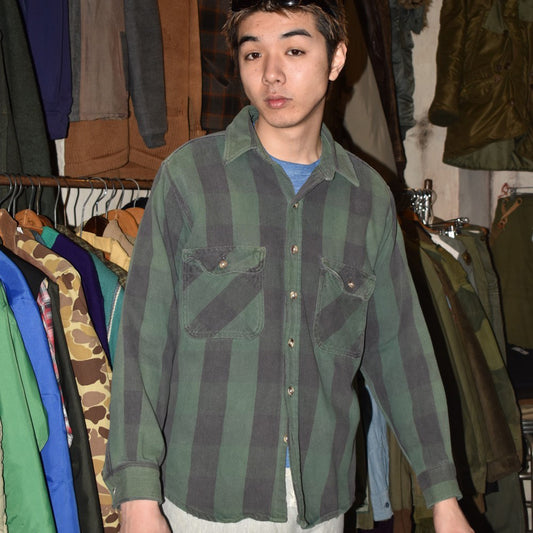 90's FIVE BROTHER ブロックチェック ヘビーネルシャツ 260206H