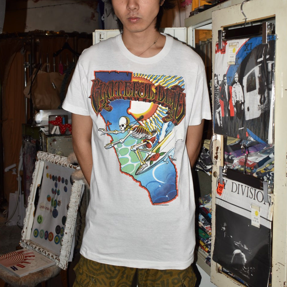 80's Grateful Dead by Rick Griffin "Surfing Skeleton" サイケデリック ロックTシャツ 260922H