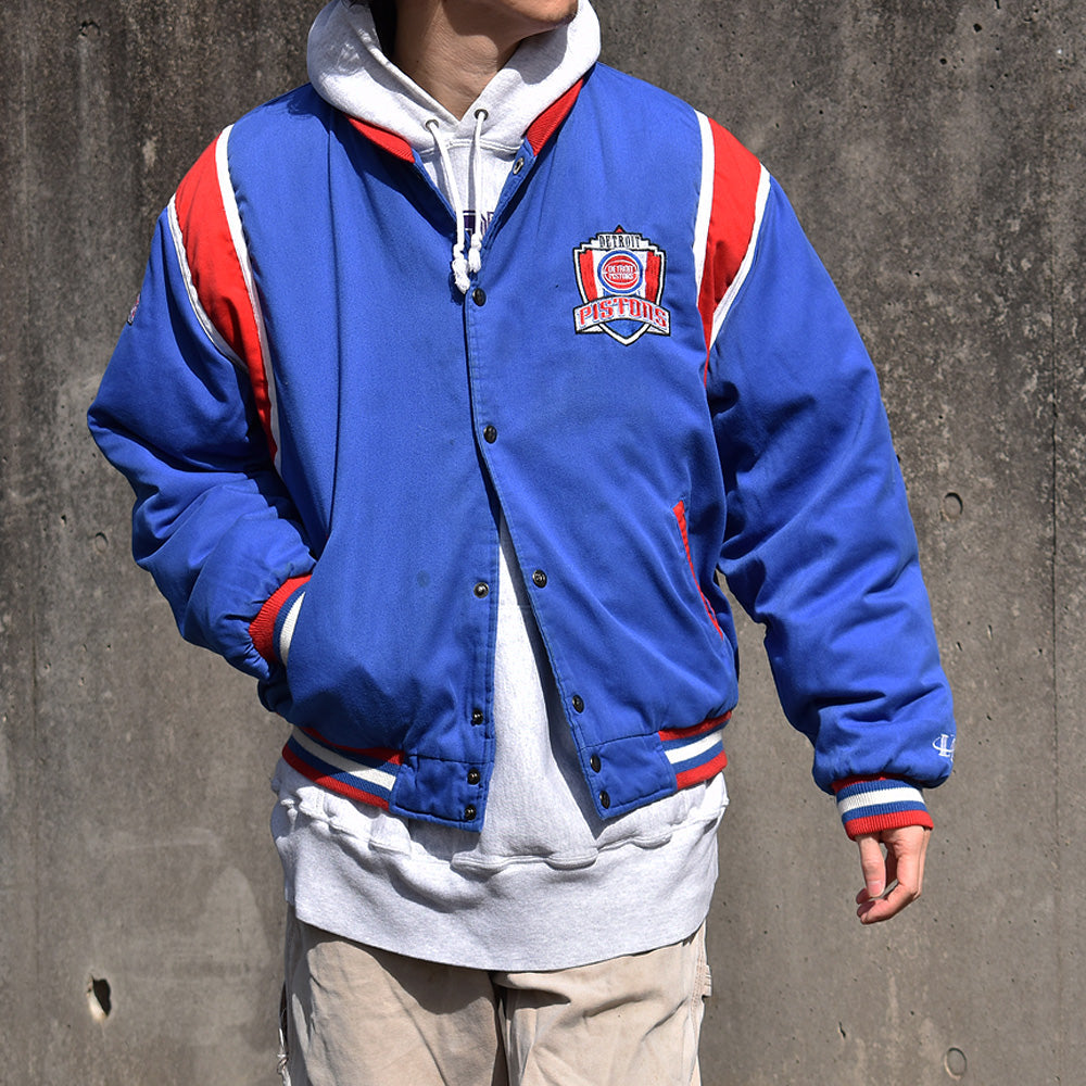 90’s LOGO ATHLETIC “NBA Detroit Pistons” スタジャン アワードジャケット 240219