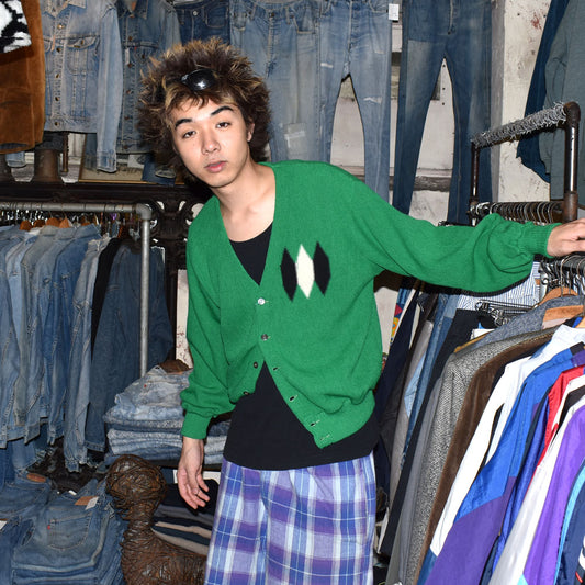 60’s Buffum’s ダイヤモンド柄 ウール カーディガン 251010H