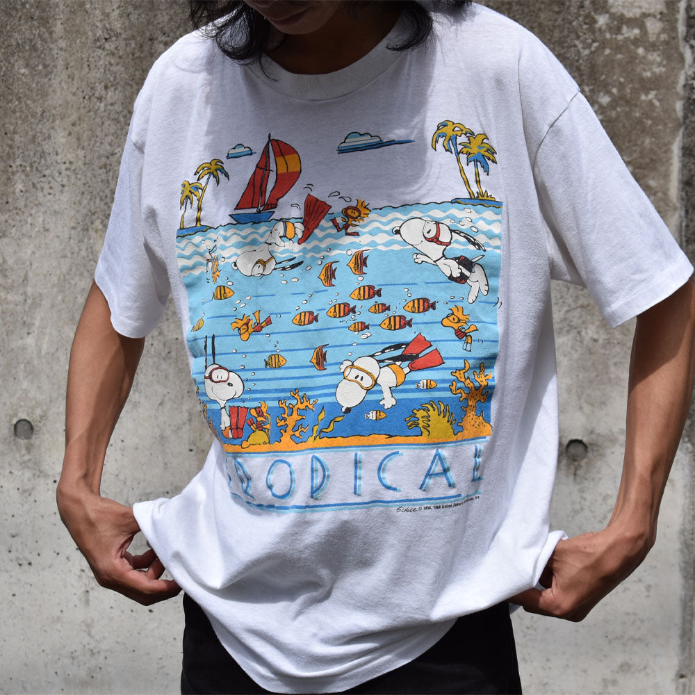 80's　Peanuts/ピーナッツ "TROPICAL" Tシャツ　USA製　230601