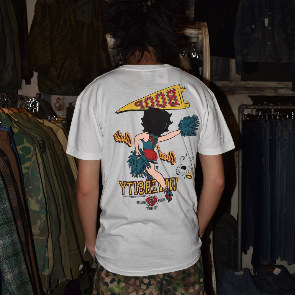 90's Betty Boop "BOOP UNIVERSITY" チアリーダー キャラT USA製 260818H