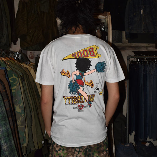 90's Betty Boop "BOOP UNIVERSITY" チアリーダー キャラT USA製 260818H