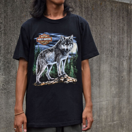 Y2K Harley-Davidson/ハーレーダビッドソン "Wolf" 両面プリント Tシャツ USA製 230715